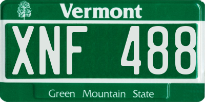 VT license plate XNF488