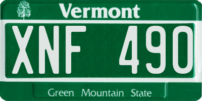 VT license plate XNF490