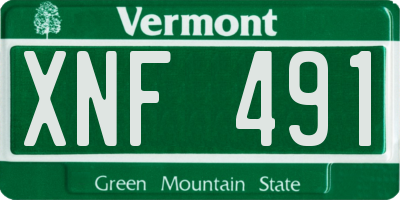 VT license plate XNF491