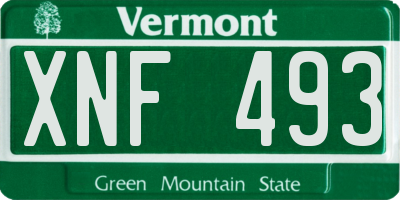 VT license plate XNF493