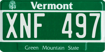 VT license plate XNF497