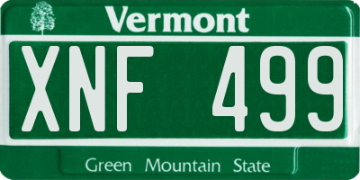 VT license plate XNF499