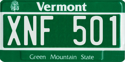 VT license plate XNF501