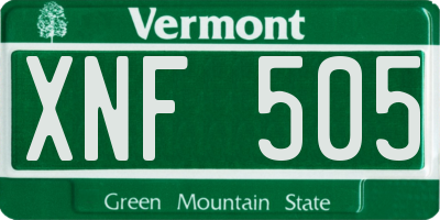 VT license plate XNF505