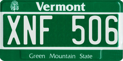 VT license plate XNF506