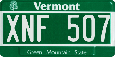 VT license plate XNF507