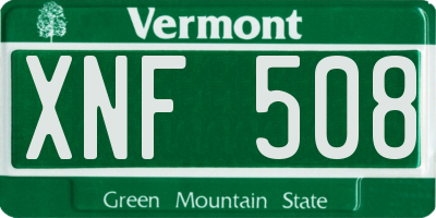 VT license plate XNF508