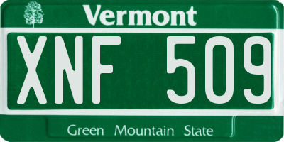VT license plate XNF509