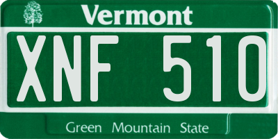 VT license plate XNF510