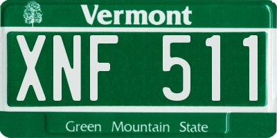 VT license plate XNF511