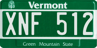 VT license plate XNF512