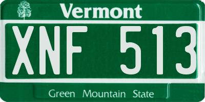 VT license plate XNF513