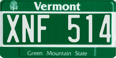 VT license plate XNF514