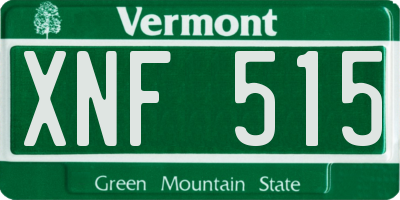 VT license plate XNF515