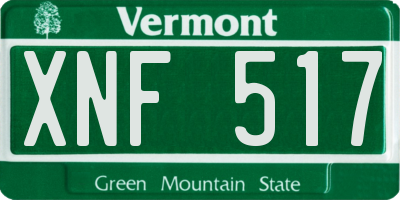 VT license plate XNF517