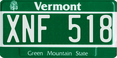 VT license plate XNF518