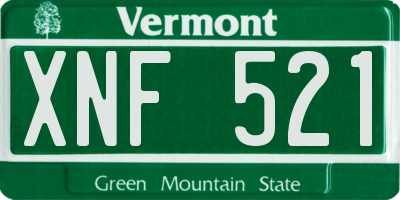 VT license plate XNF521
