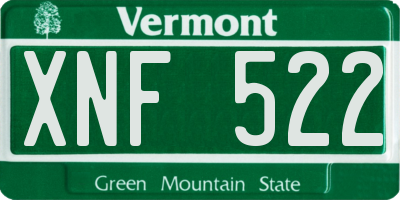 VT license plate XNF522