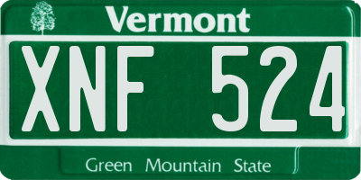VT license plate XNF524