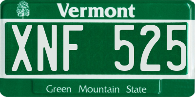 VT license plate XNF525