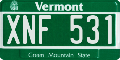 VT license plate XNF531