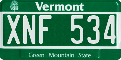 VT license plate XNF534