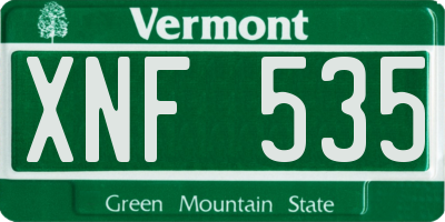 VT license plate XNF535