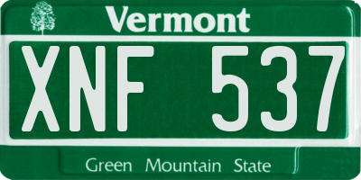 VT license plate XNF537