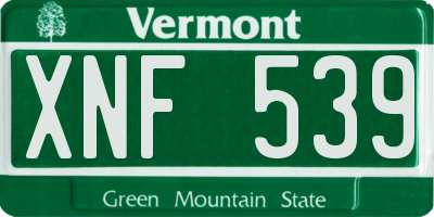 VT license plate XNF539