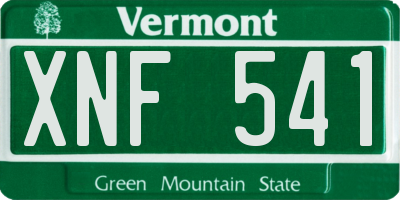 VT license plate XNF541