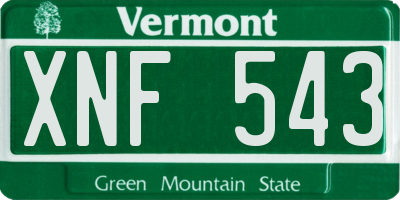 VT license plate XNF543