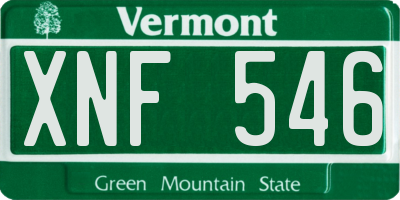 VT license plate XNF546