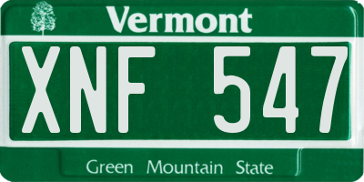 VT license plate XNF547