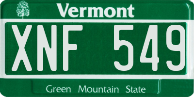 VT license plate XNF549