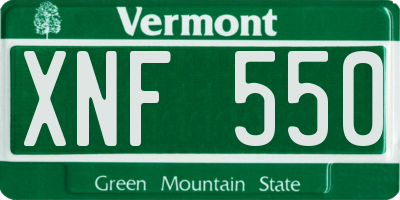 VT license plate XNF550