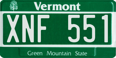 VT license plate XNF551