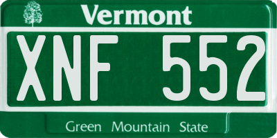 VT license plate XNF552