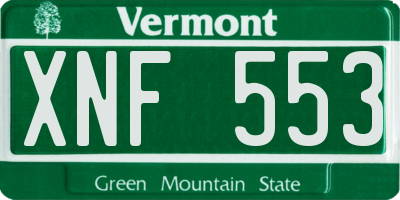 VT license plate XNF553