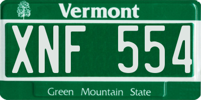VT license plate XNF554