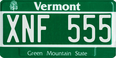 VT license plate XNF555