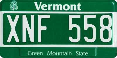 VT license plate XNF558