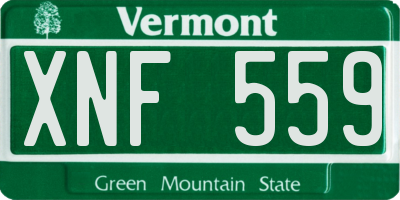 VT license plate XNF559