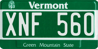 VT license plate XNF560
