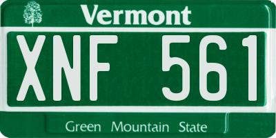 VT license plate XNF561
