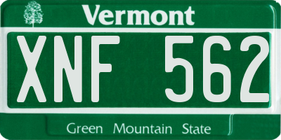 VT license plate XNF562