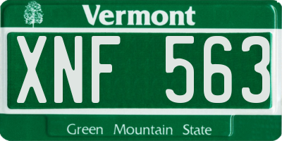 VT license plate XNF563