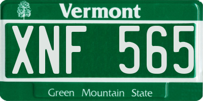 VT license plate XNF565