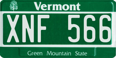 VT license plate XNF566