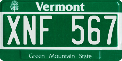 VT license plate XNF567