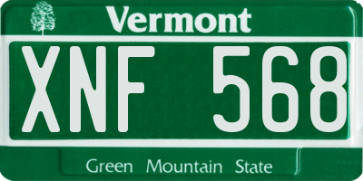 VT license plate XNF568